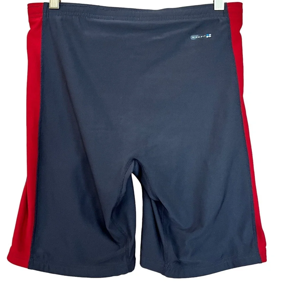 Nike Mens Active Workout Shorts XL Gray Orange Stretch Exercise Gym Training